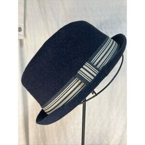 VTG Trevero Blue Fedora Men’s Hat L  Cotton Polyester Spandex